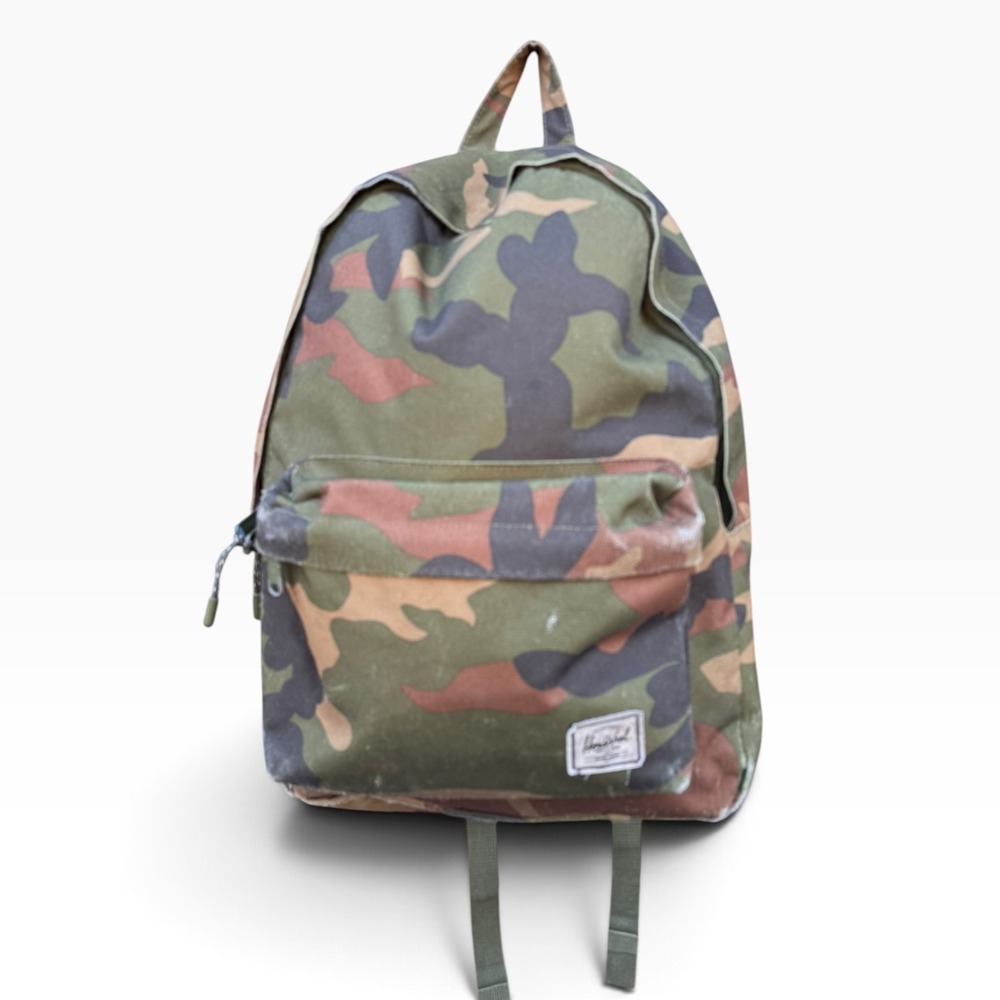 Herschel Supply Co Heritage Backpack Woodland Camo Canvas School Bag Mens